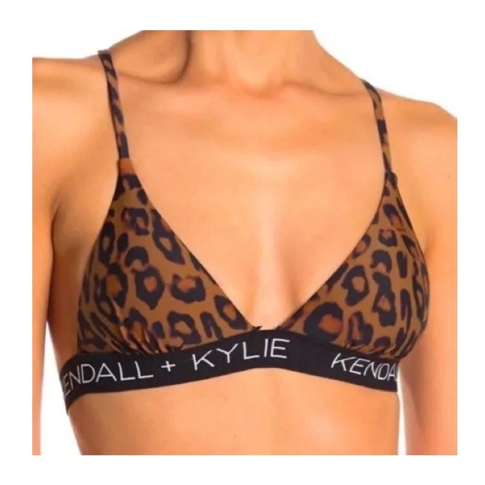Kendall & Kylie Leopard Bikini Swim Top NWT